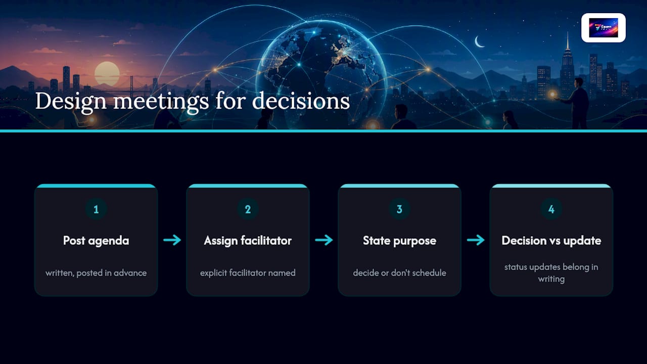 Diagram of structured meeting design elements