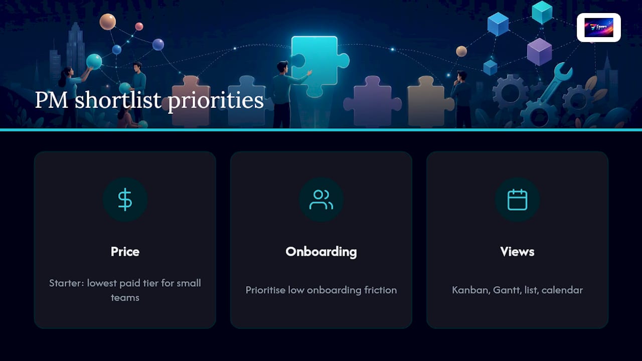 Comparison chart of project management software categories