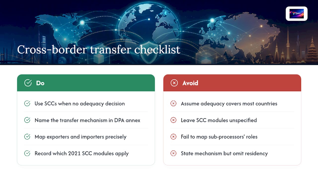 Handling international data transfers under a SaaS DPA — overview diagram