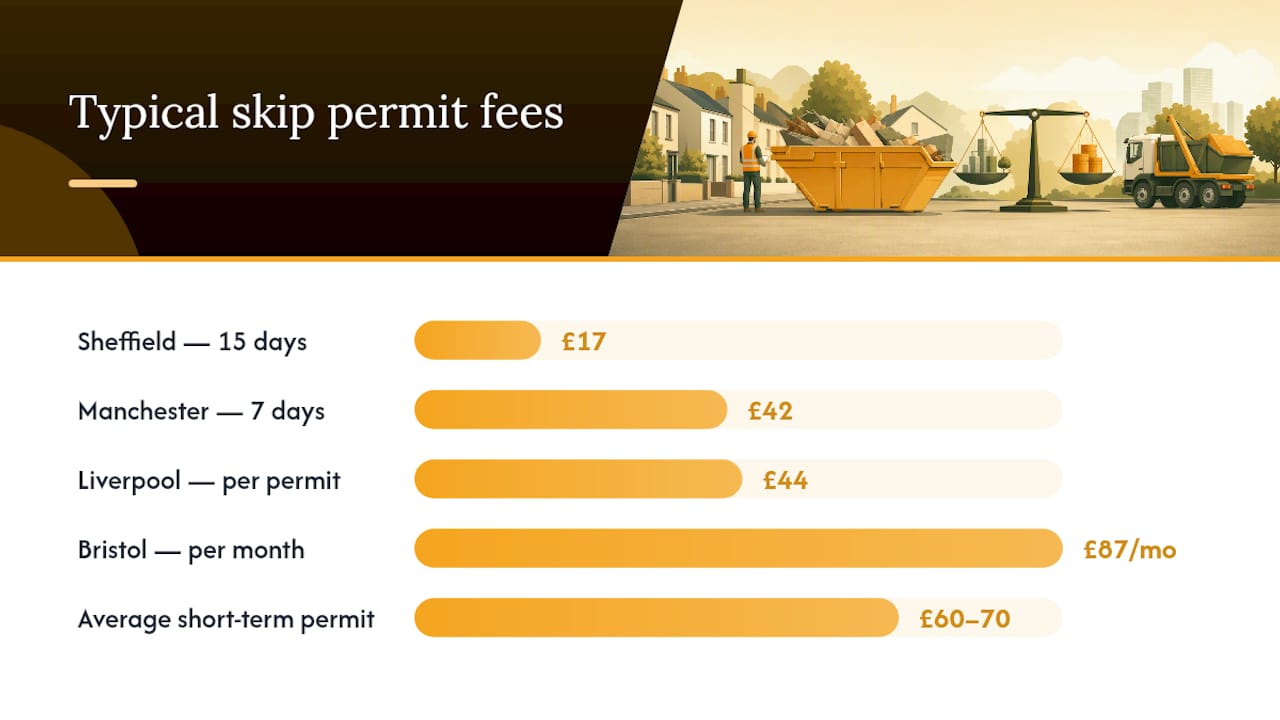 Diagram of skip permit and parking suspension cost components
