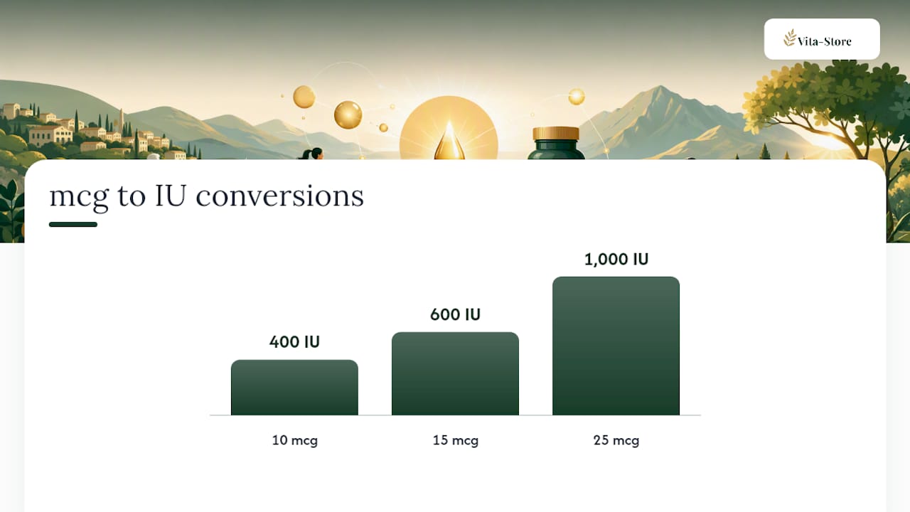 Vitamin D microgram to IU conversion guide