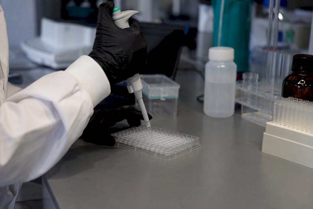 Hands pipetting receptor assay samples