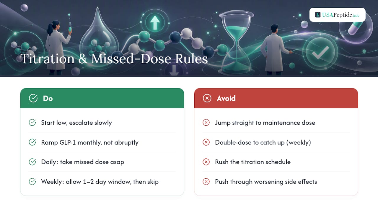 Titration Rules, Cycle Lengths, and Handling Side Effects — overview diagram