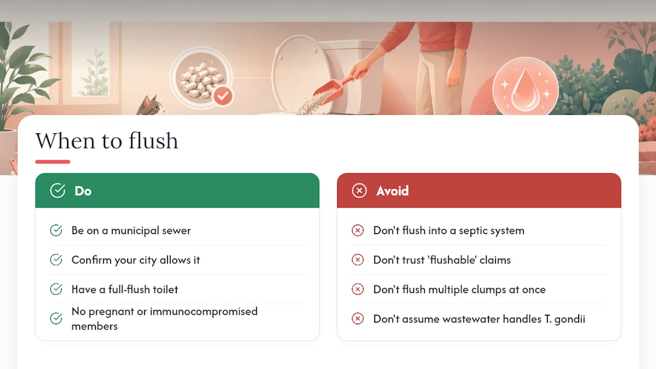 The honest case against flushing — even with the "right" litter — overview diagram