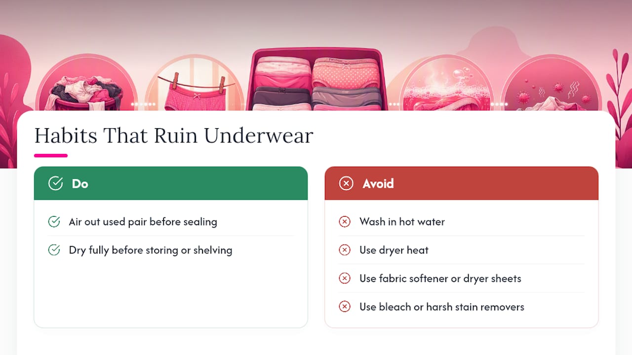Care habits that damage period underwear