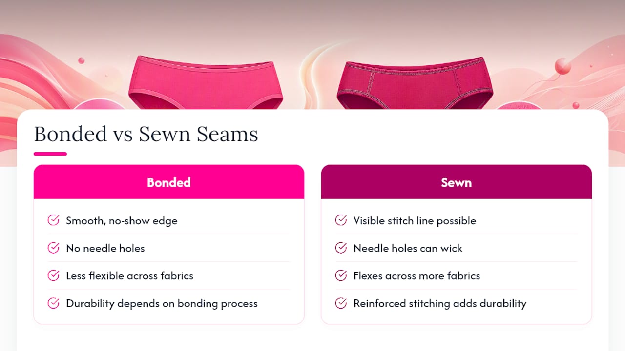 Comparison of bonded and sewn seam construction