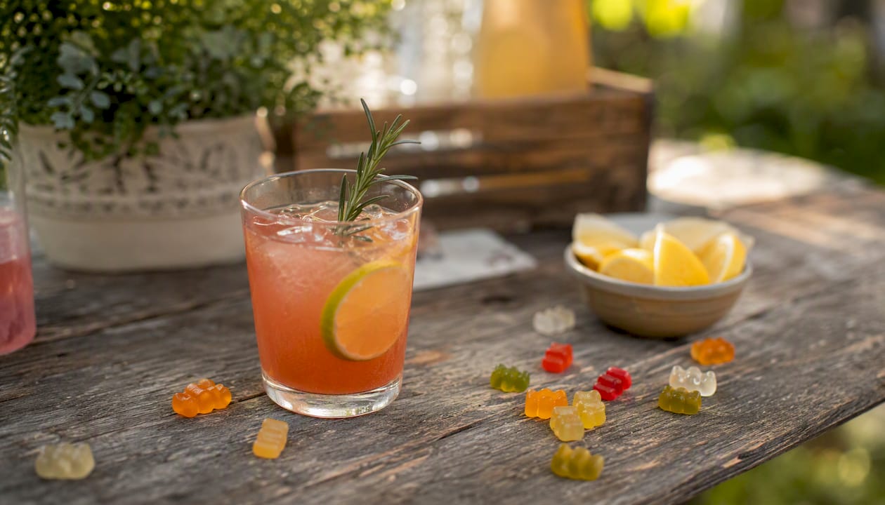 Ein erfrischender Mocktail, liebevoll garniert mit einer Orangenscheibe und frischer Minze.