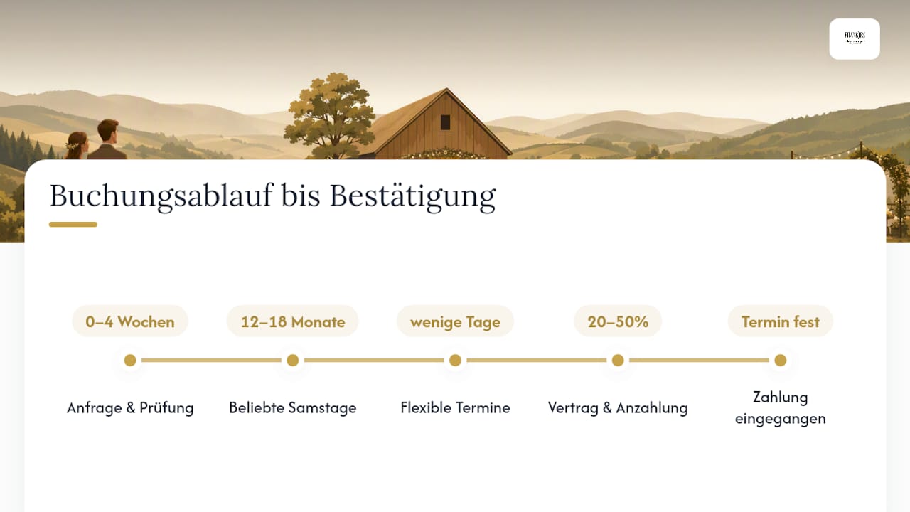 Zeitlicher Ablauf für die Buchung und Reservierung einer Scheune