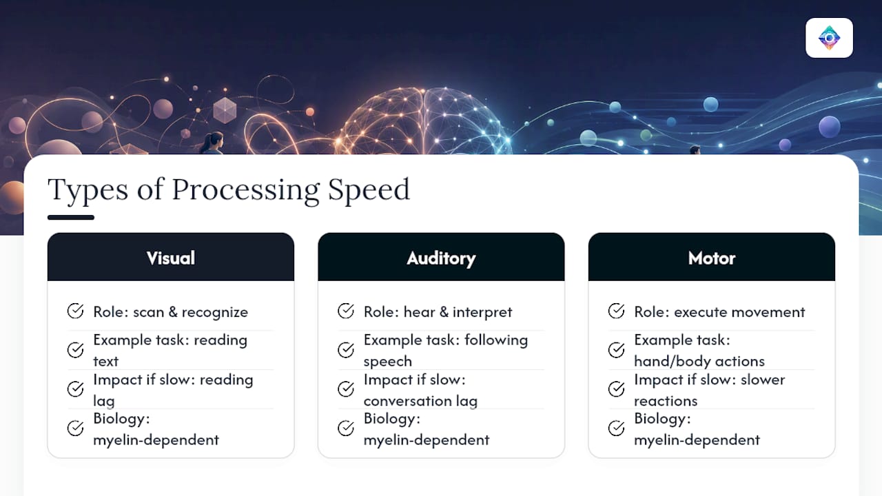 Diagram showing types of processing speed