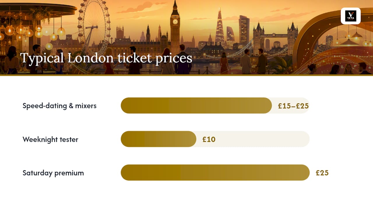 How to pick the right London singles event for your goals — overview diagram