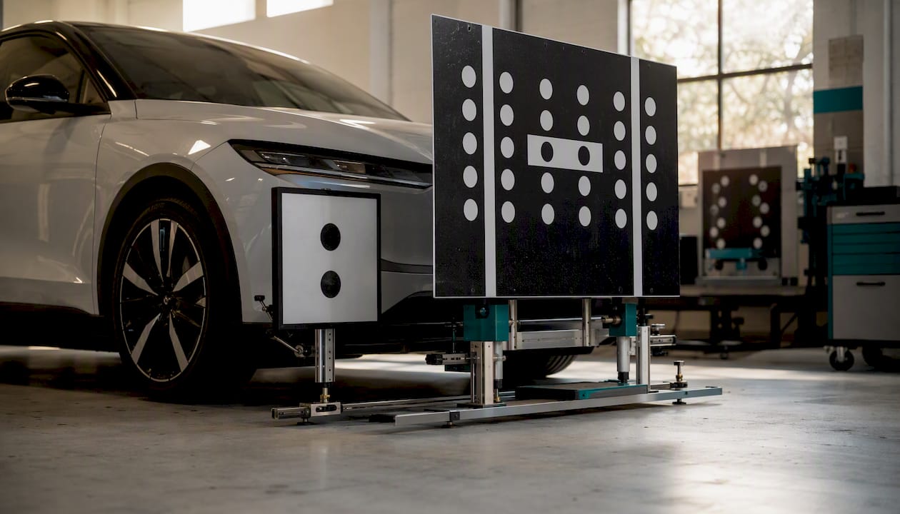 ADAS calibration targets in bay