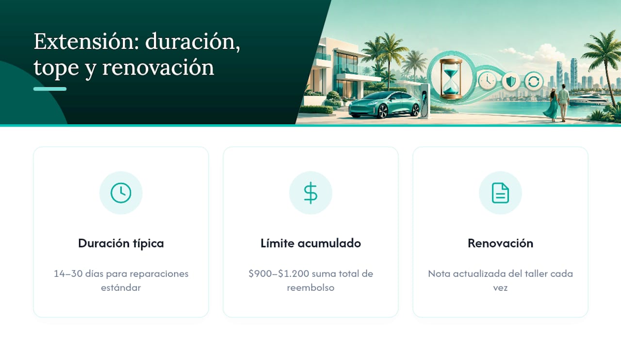 Límites de días y devolución del importe del alquiler