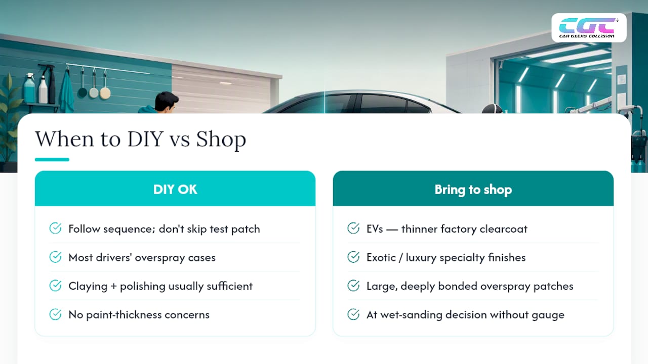 Car Geeks Collision Perspective: When to Trust DIY and When to Book a Repair — overview diagram