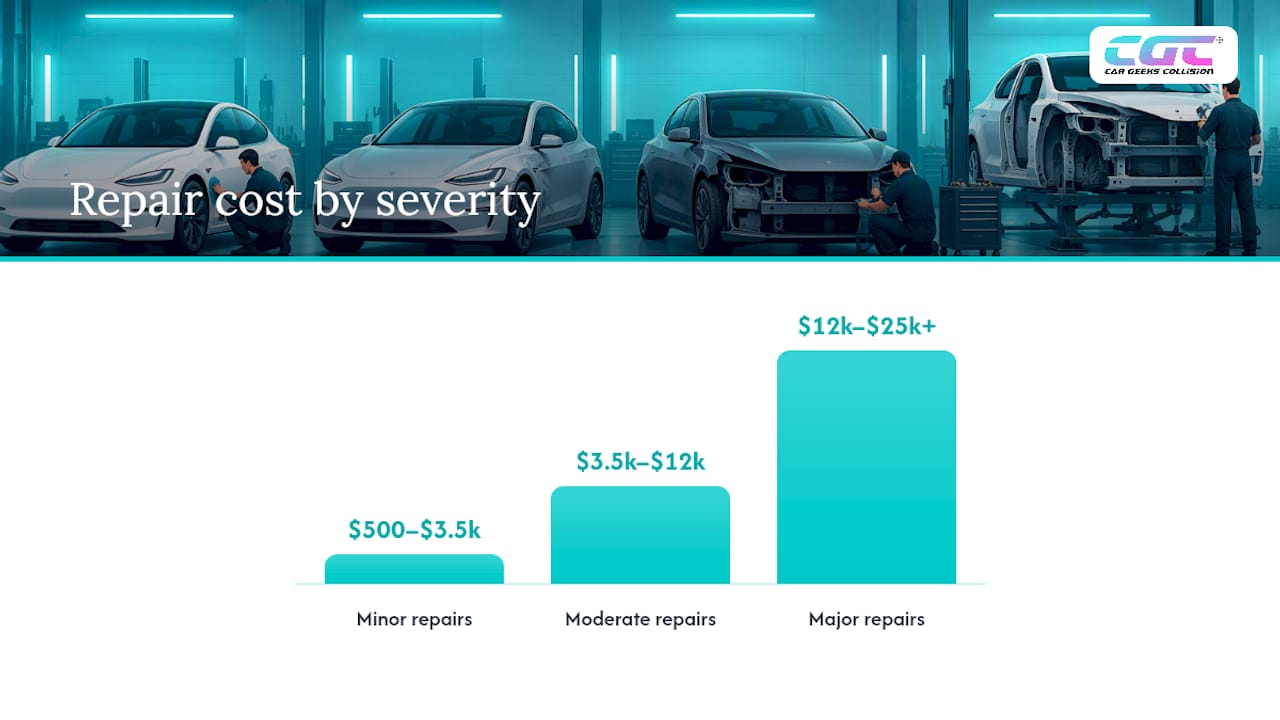 Tesla Body Repair Cost by Damage Severity — overview diagram