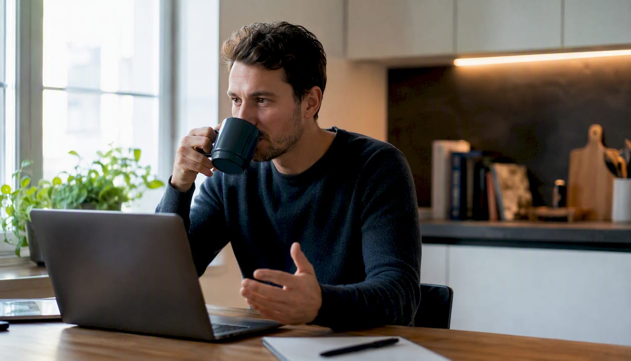 Job candidate preparing salary answer at desk