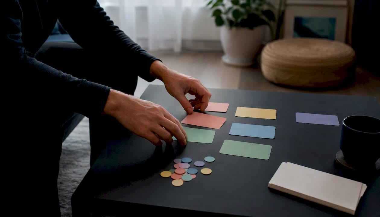 Hands using flashcards for targeted interview drills