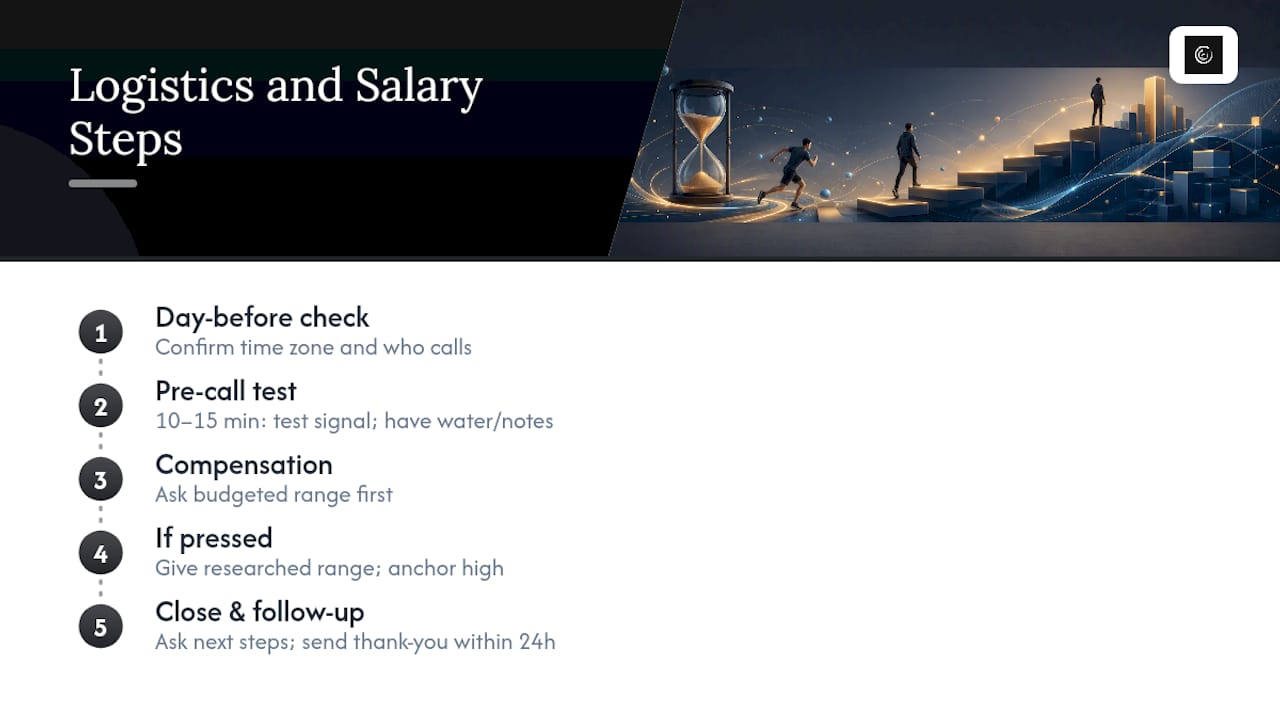 How Do You Handle Logistics and the Salary Question? — overview diagram