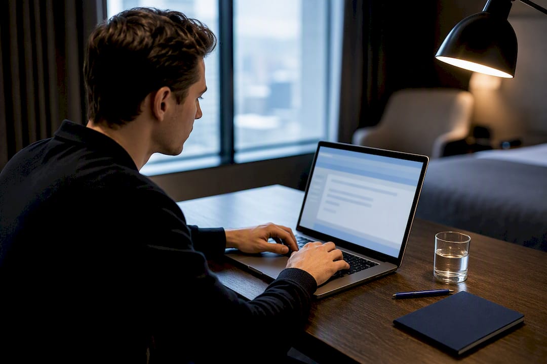 Candidate drafting a thank-you email