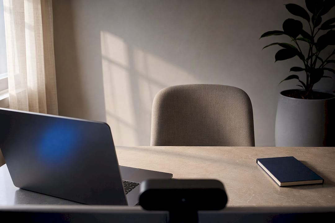 Tidy remote interview camera setup