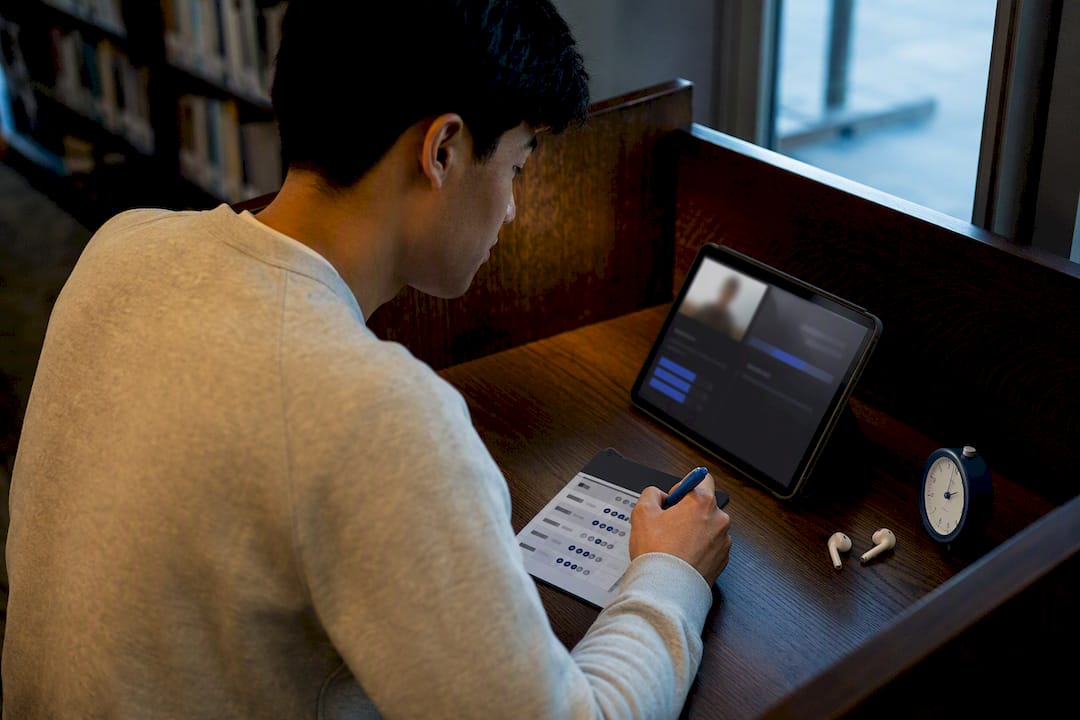 Candidate reviewing an interview answer recording