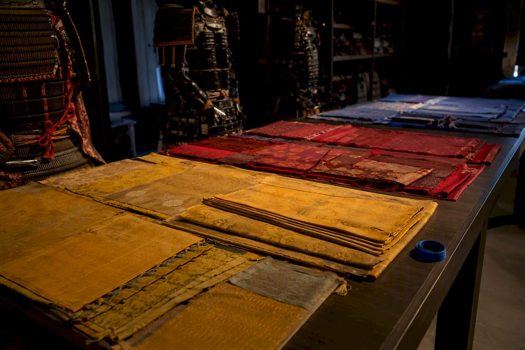Color-coded costume materials in film archive
