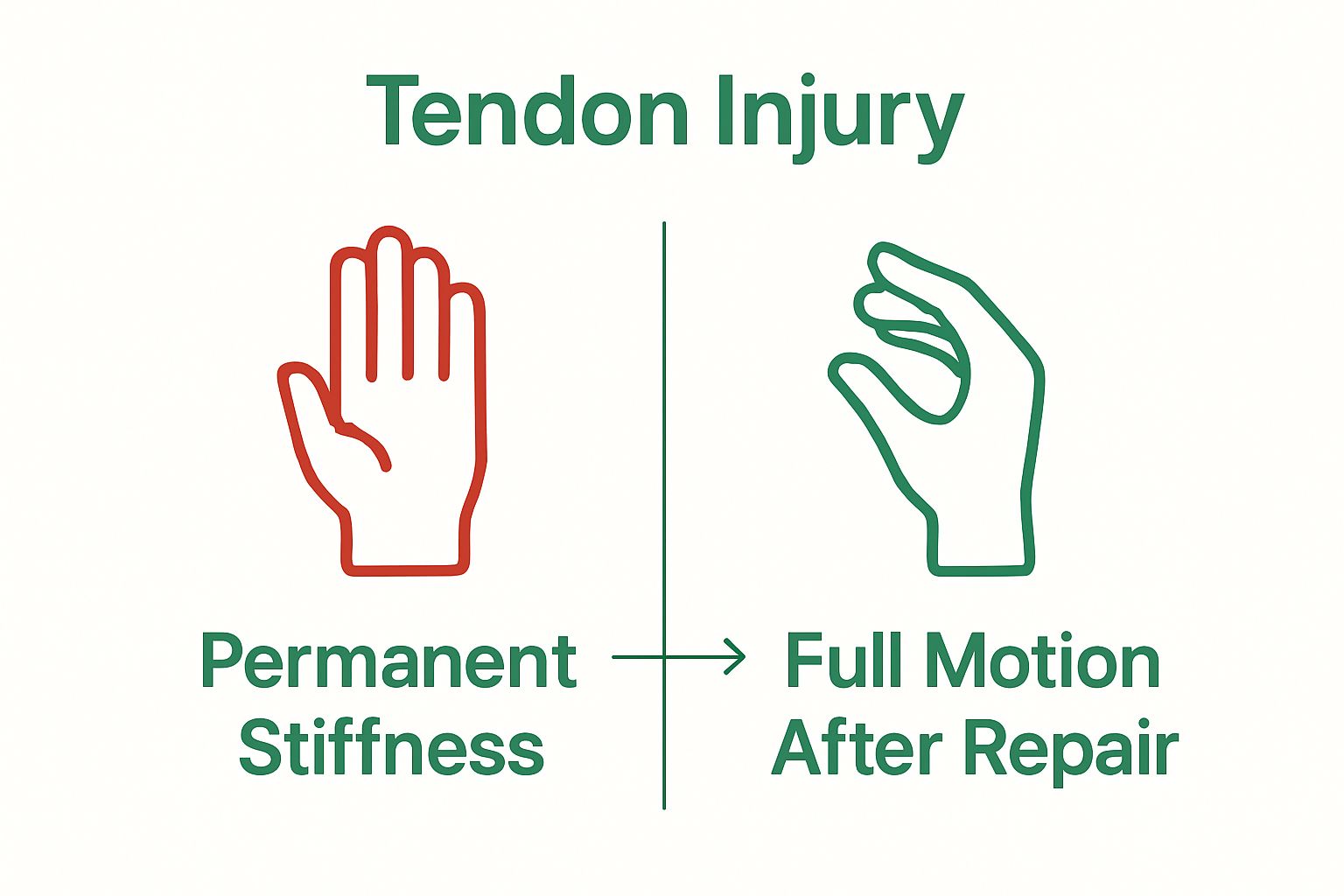 Comparison of untreated versus repaired hand tendon outcomes