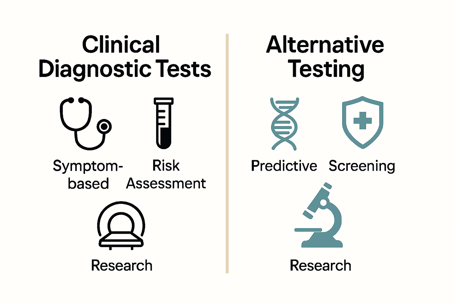 Comparison of clinical diagnostics and alternative testing methods
