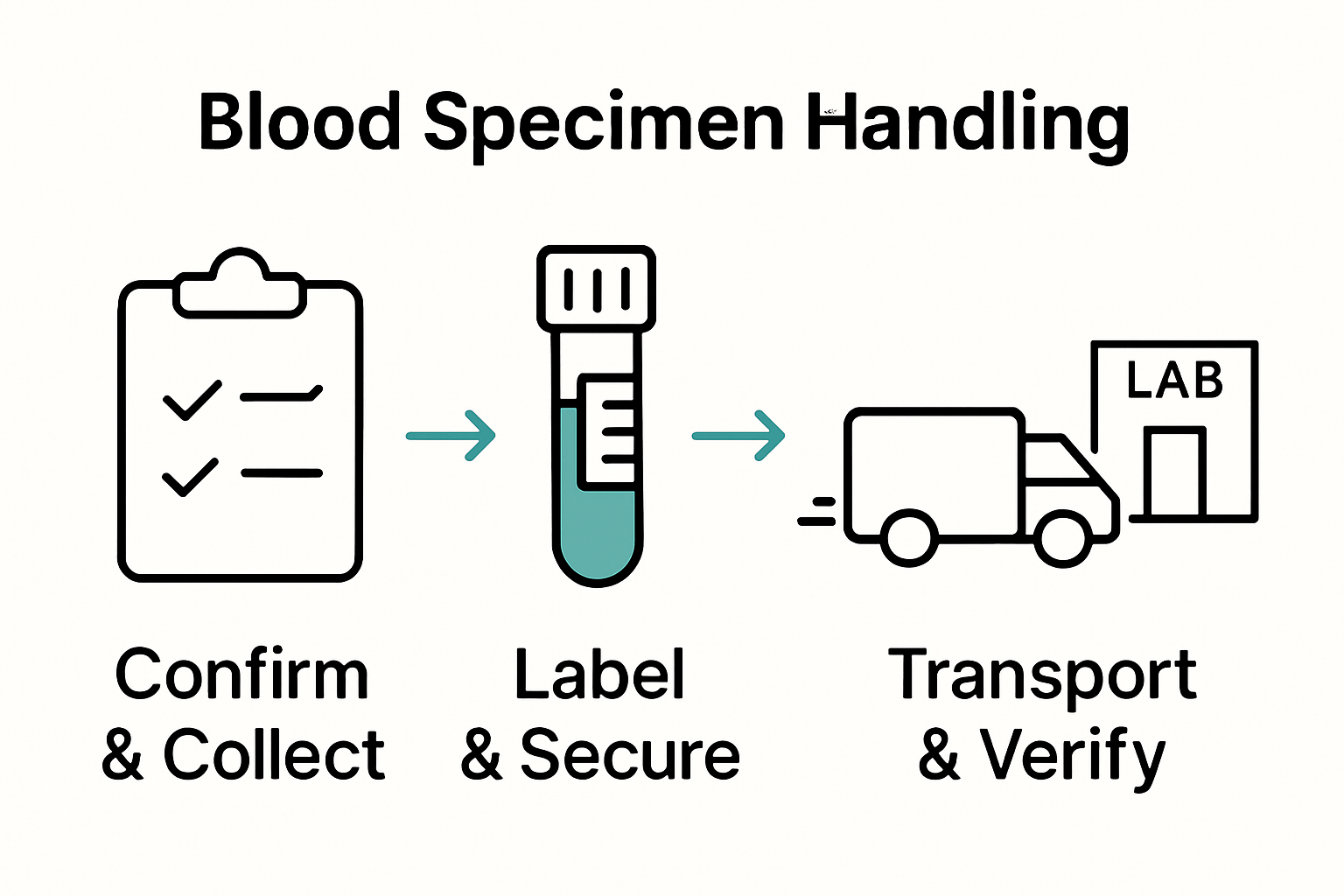 Blood specimen process flow infographic