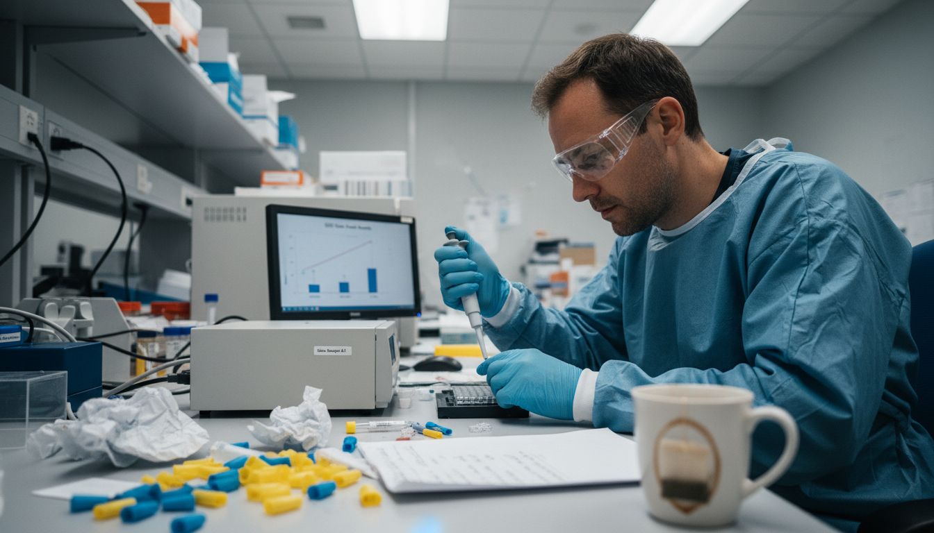 Technician preparing sample for molecular testing