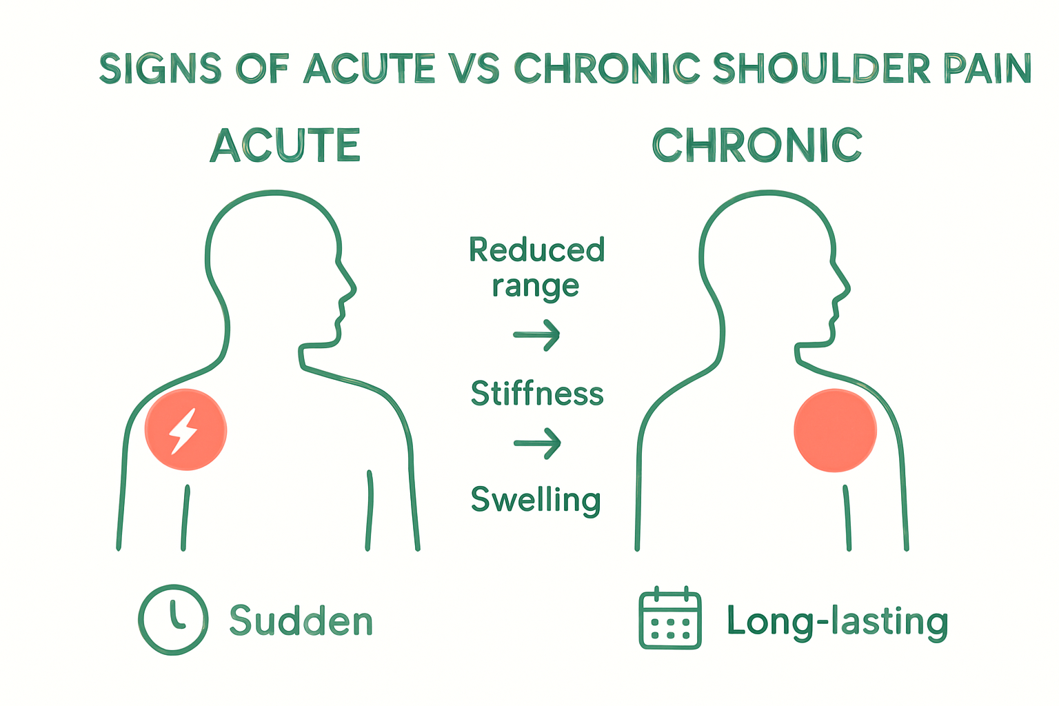 Infographic acute and chronic shoulder pain symptoms