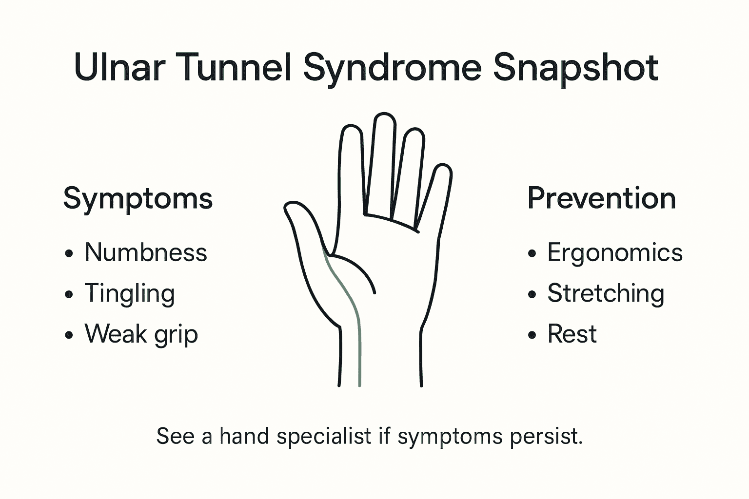 Infographic showing ulnar tunnel syndrome overview