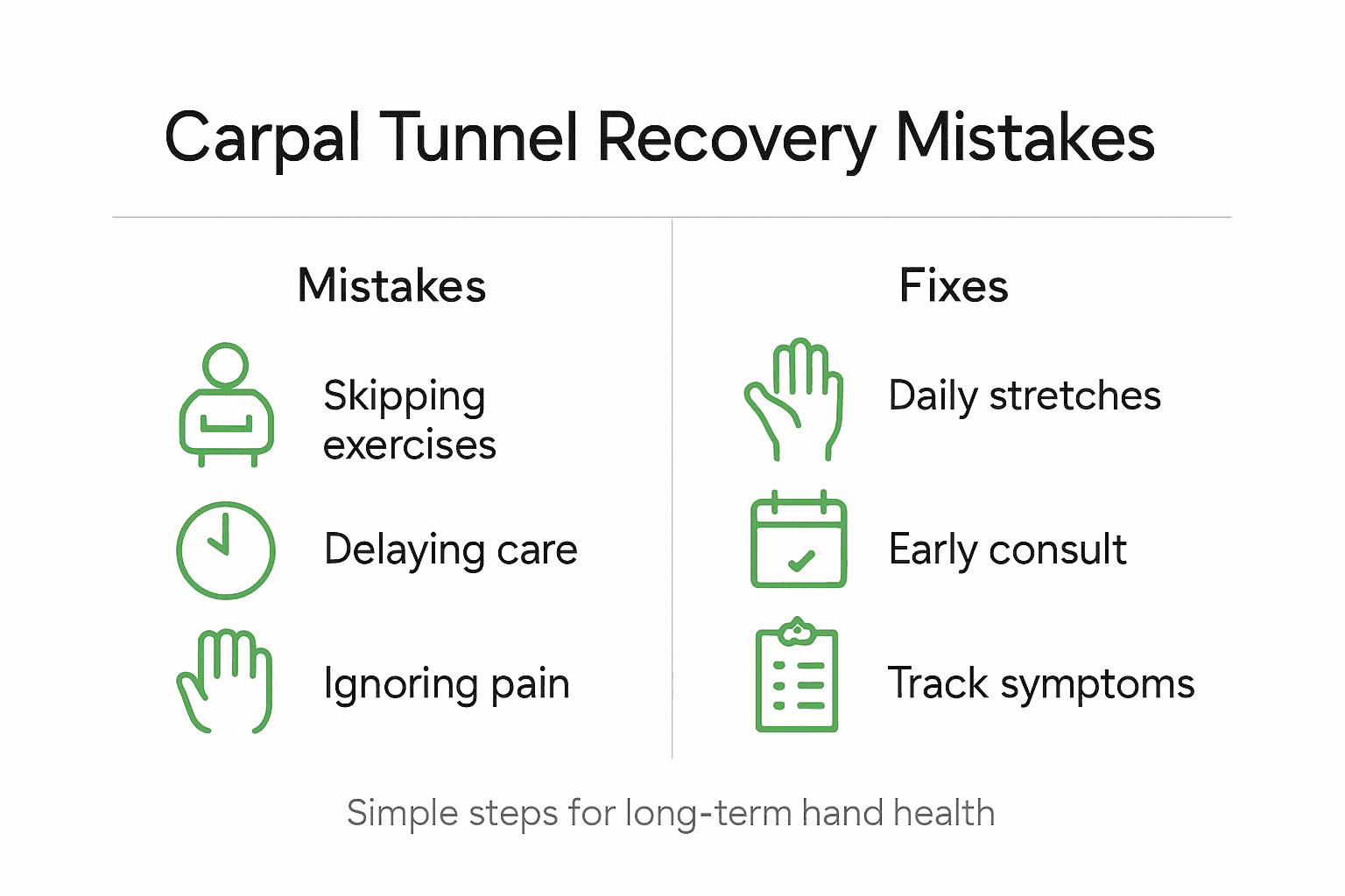 Infographic of recovery mistakes and fixes