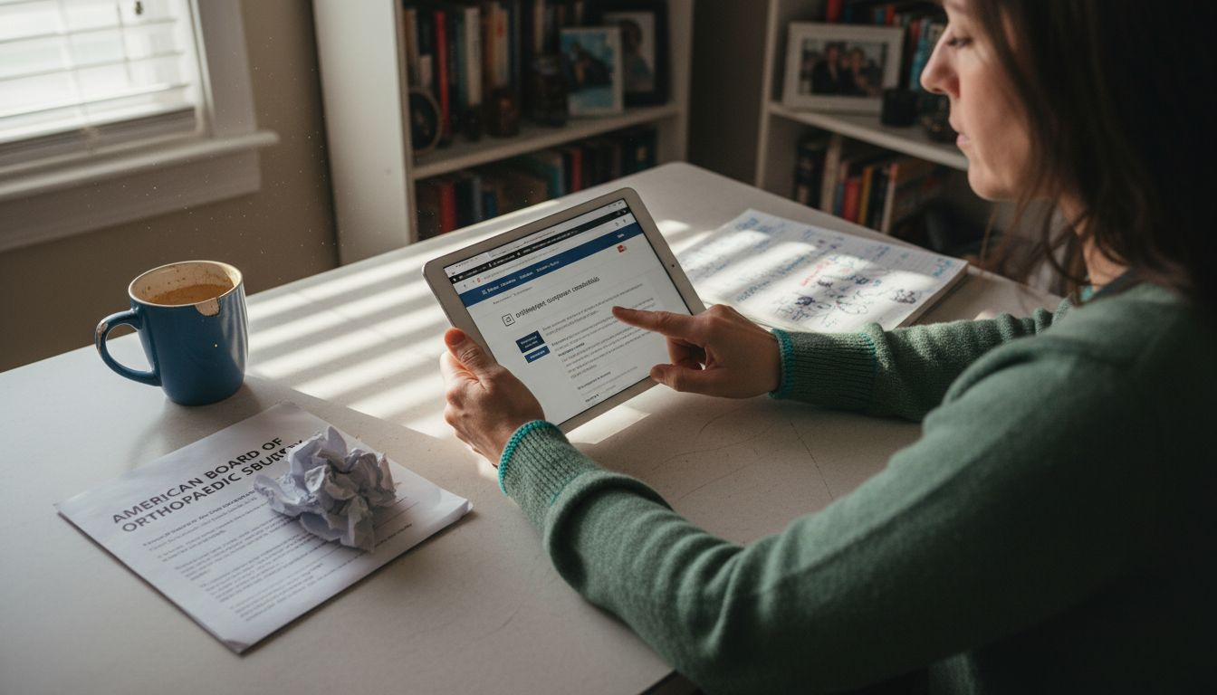 Patient researching orthopedic surgeon credentials
