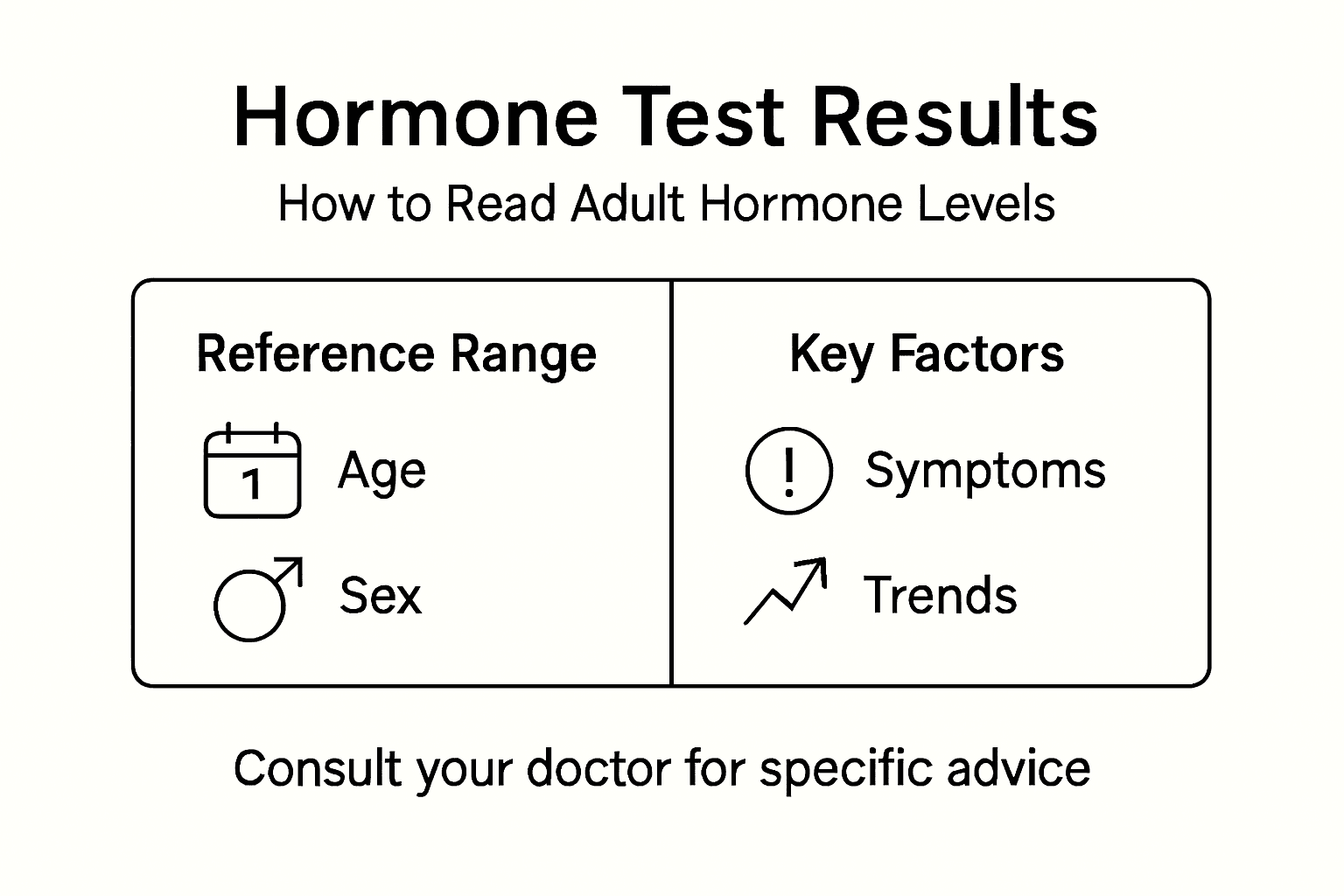 Infographic showing how to interpret hormone test results