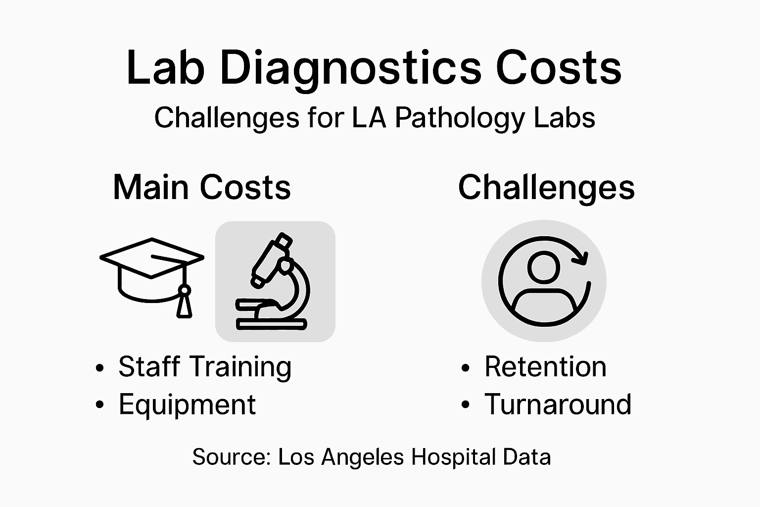 Infographic showing costs and challenges for LA labs