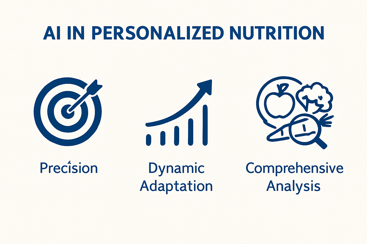 Key advantages of AI in personalized nutrition.