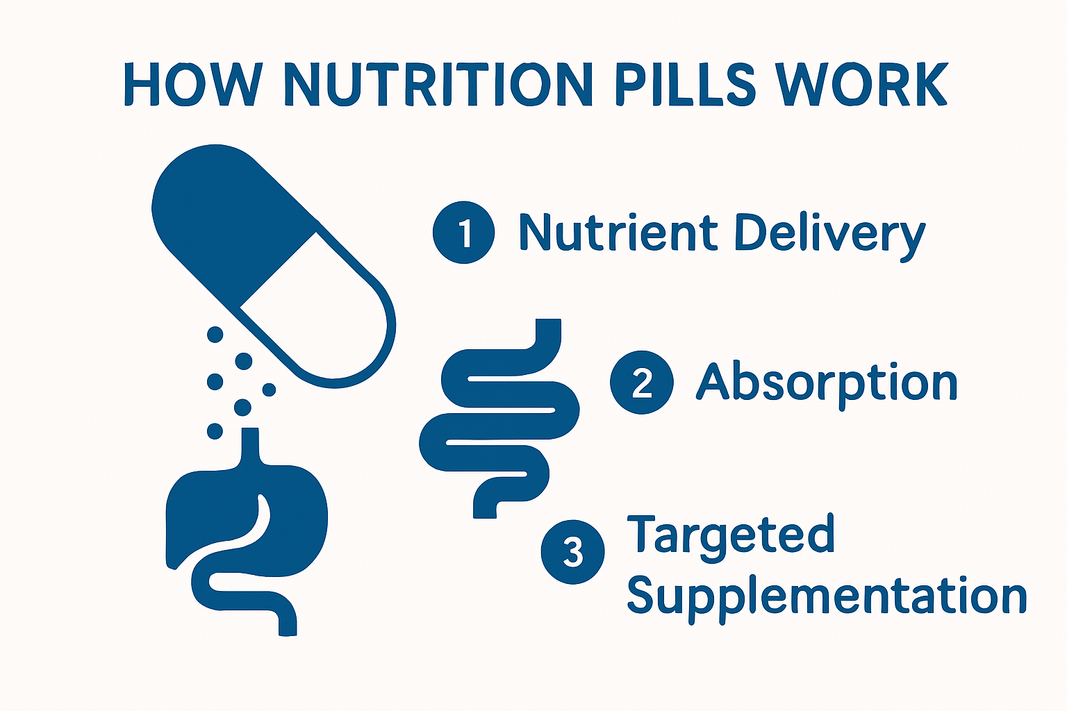 Infographic showing how nutrition pills support health