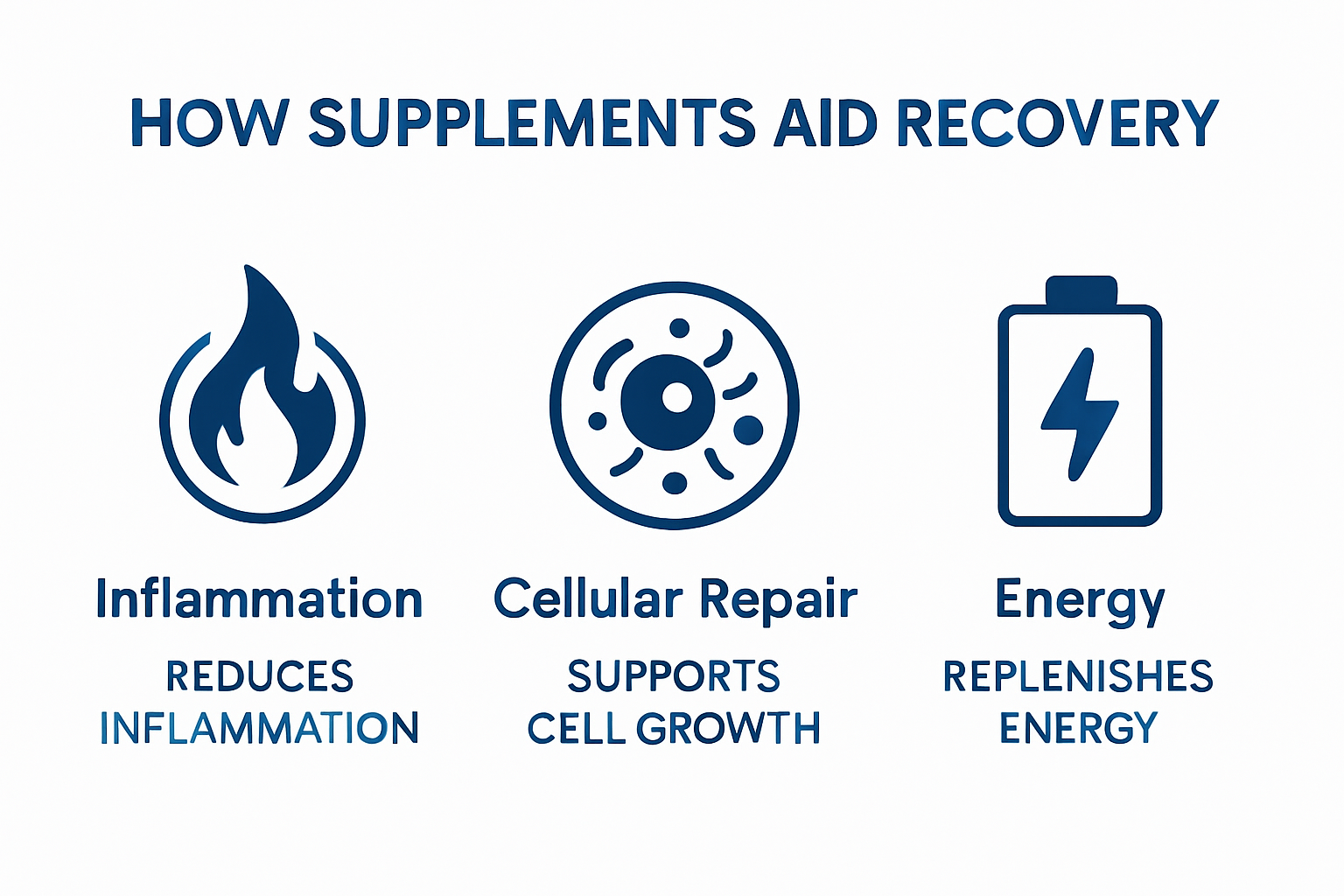 Key mechanisms showing how supplements aid recovery