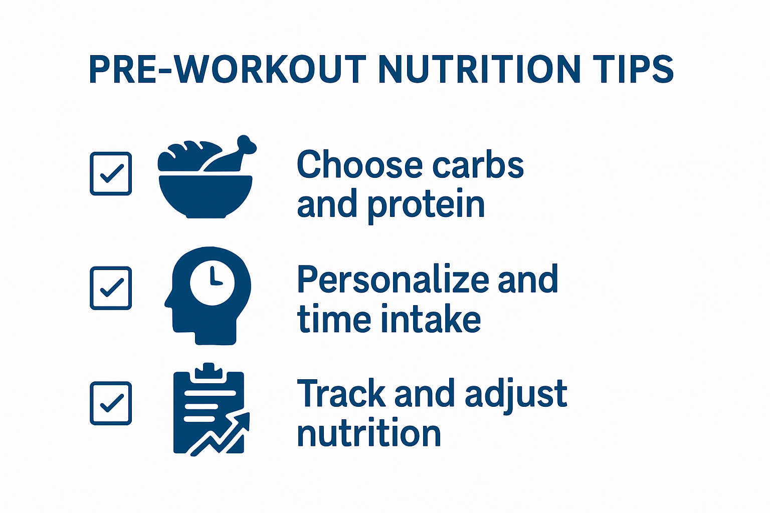 Top five pre workout nutrition tips checklist