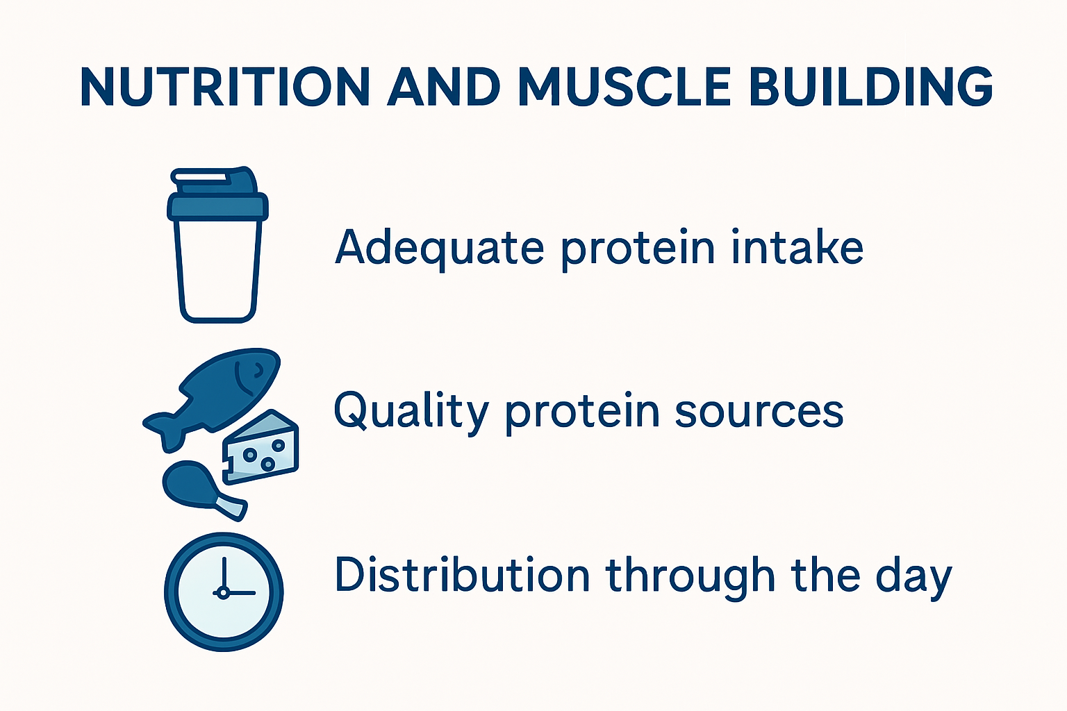 Infographic showing nutrition strategies for muscle building