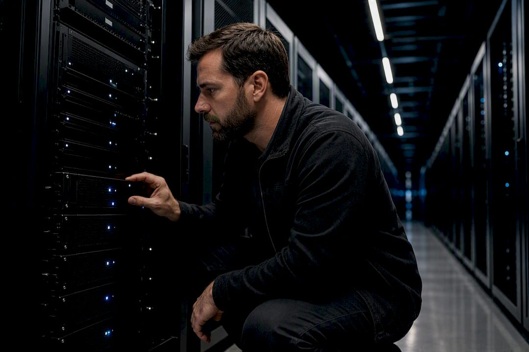 Engineer inspecting multi-model inference servers