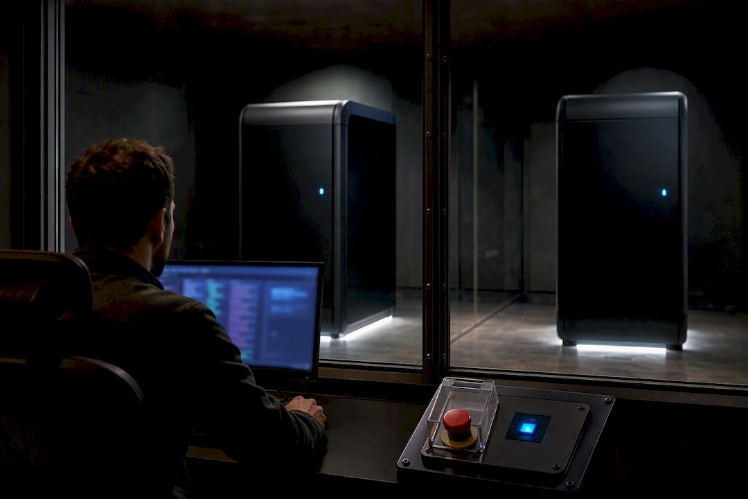 Engineer running isolated agent safety trial