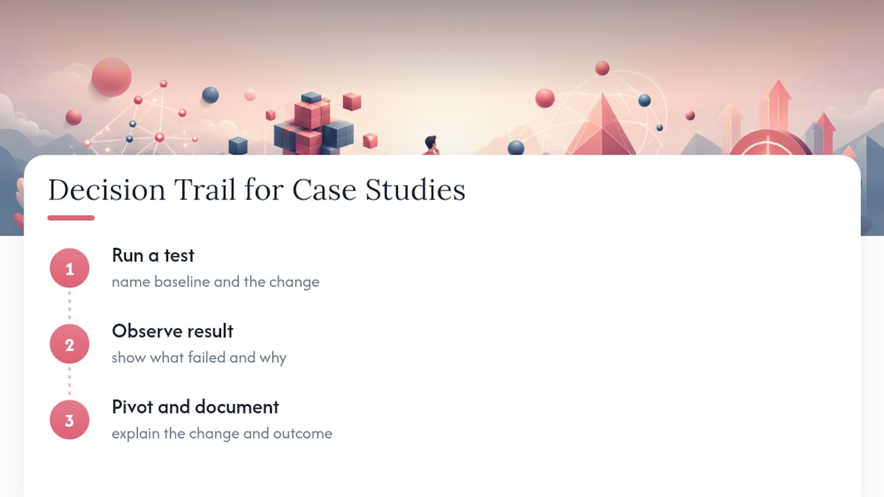 Test result and pivot decision trail