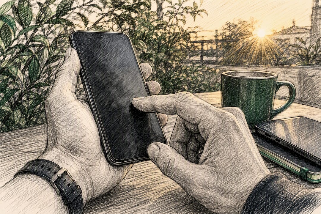 Hands operating crypto wallet on smartphone