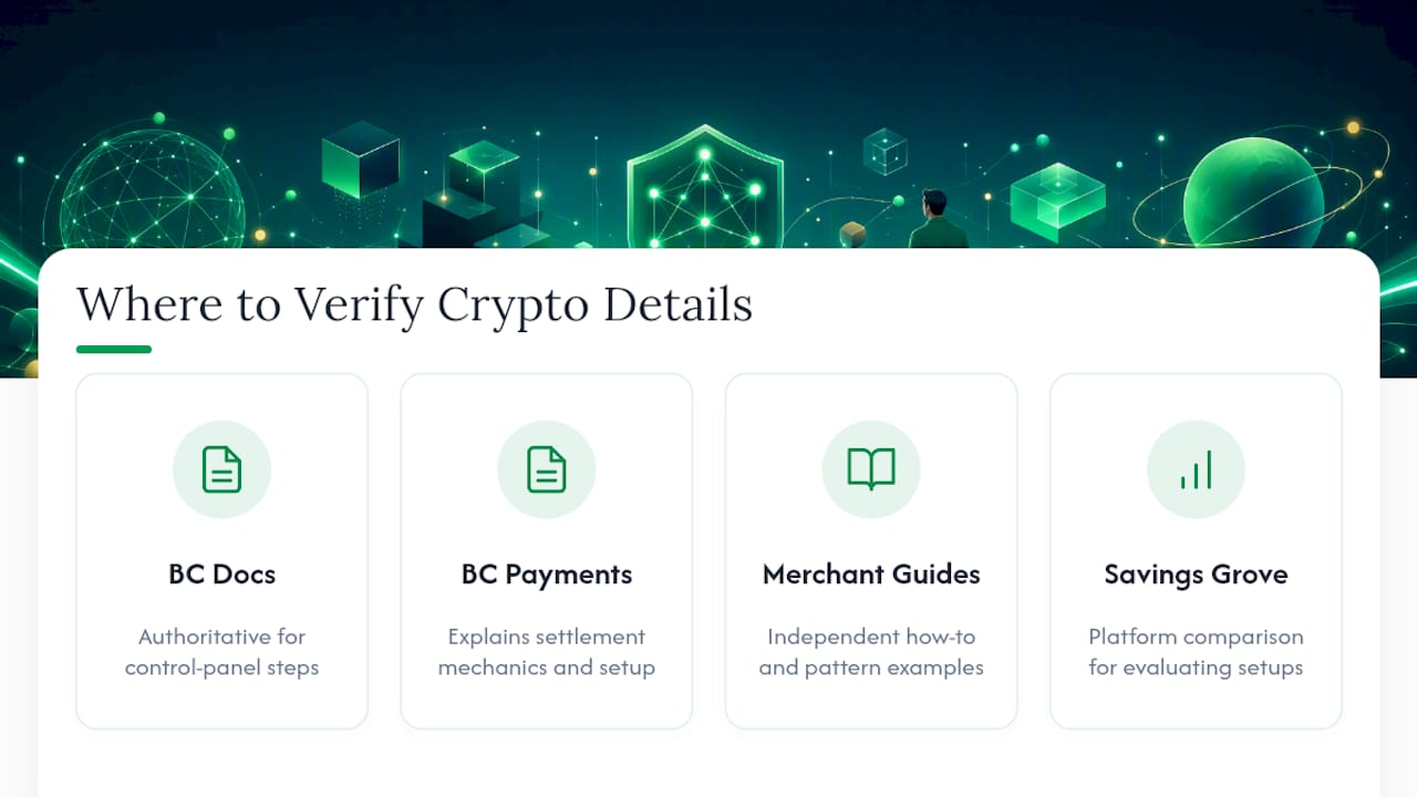 Where Can You Verify These BigCommerce Crypto Details? — overview diagram