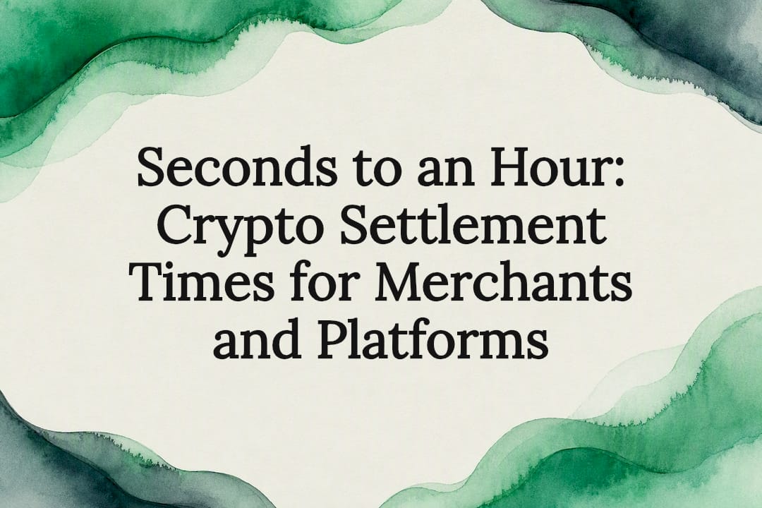 Seconds to an Hour: Crypto Settlement Times for Merchants and Platforms