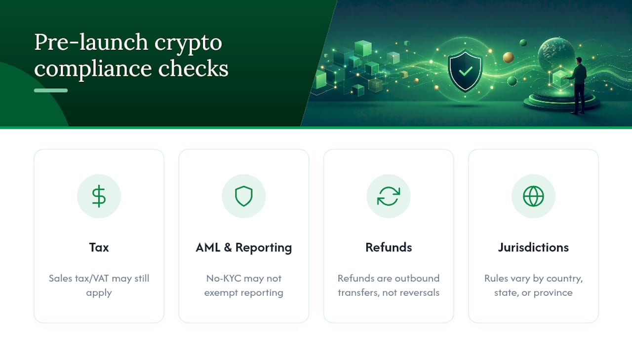 Crypto payment compliance considerations