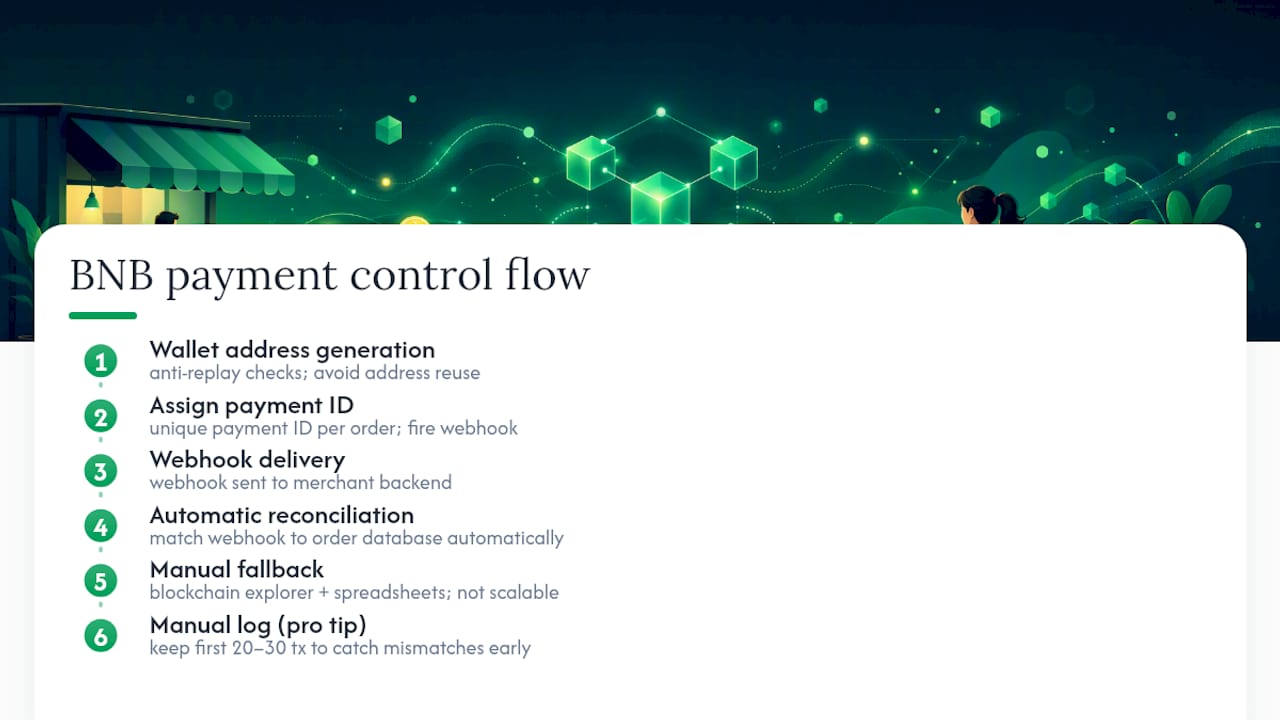 BNB payment reconciliation and verification workflow