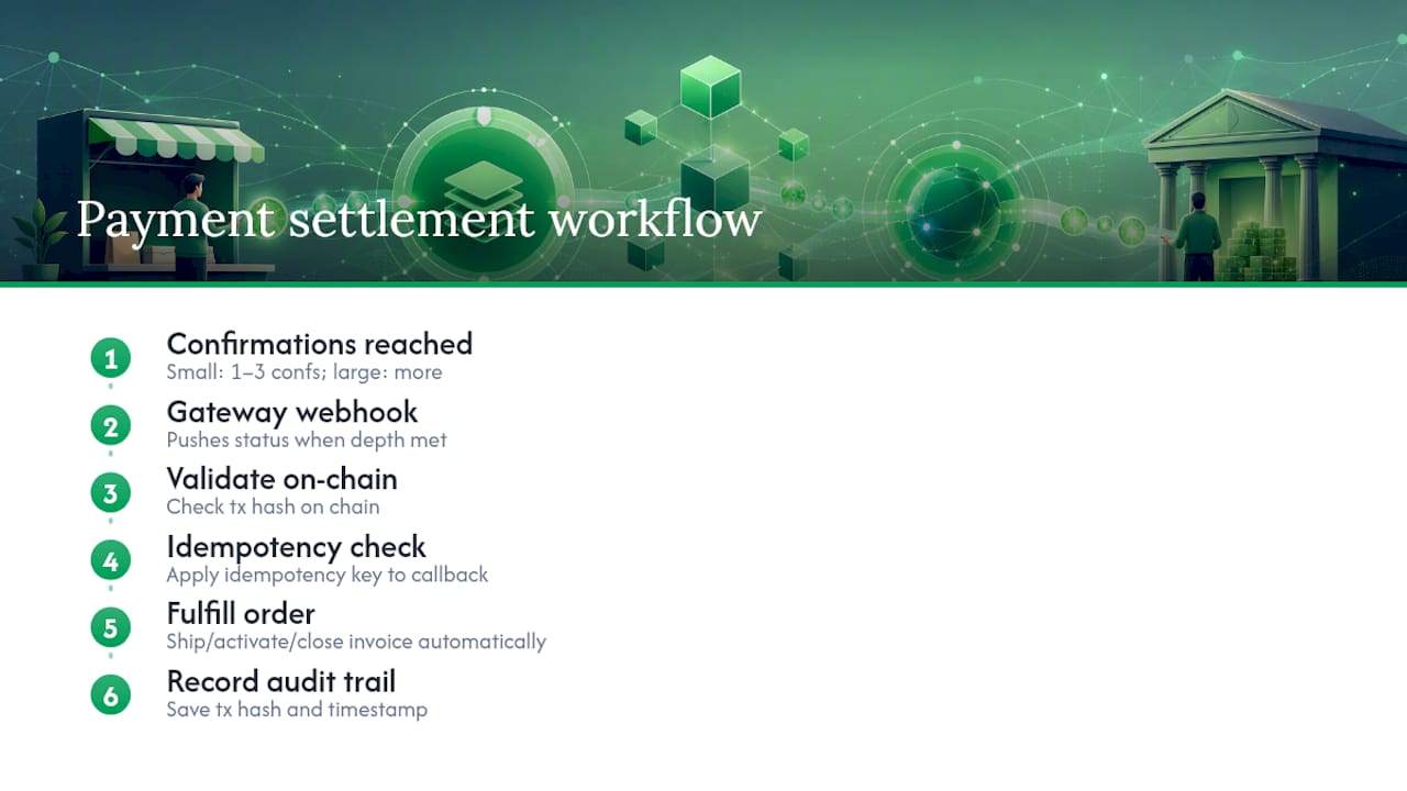 TRON payment confirmation and webhook workflow