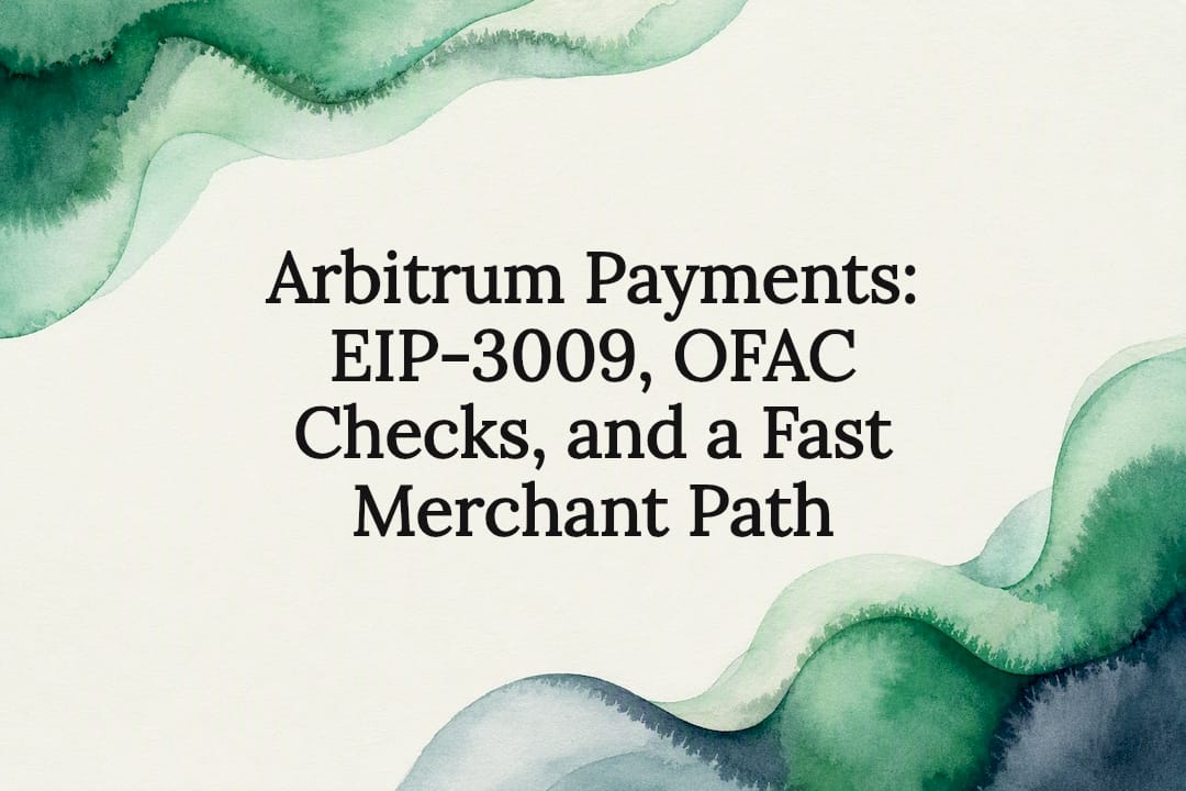 Decorative Arbitrum payments title card